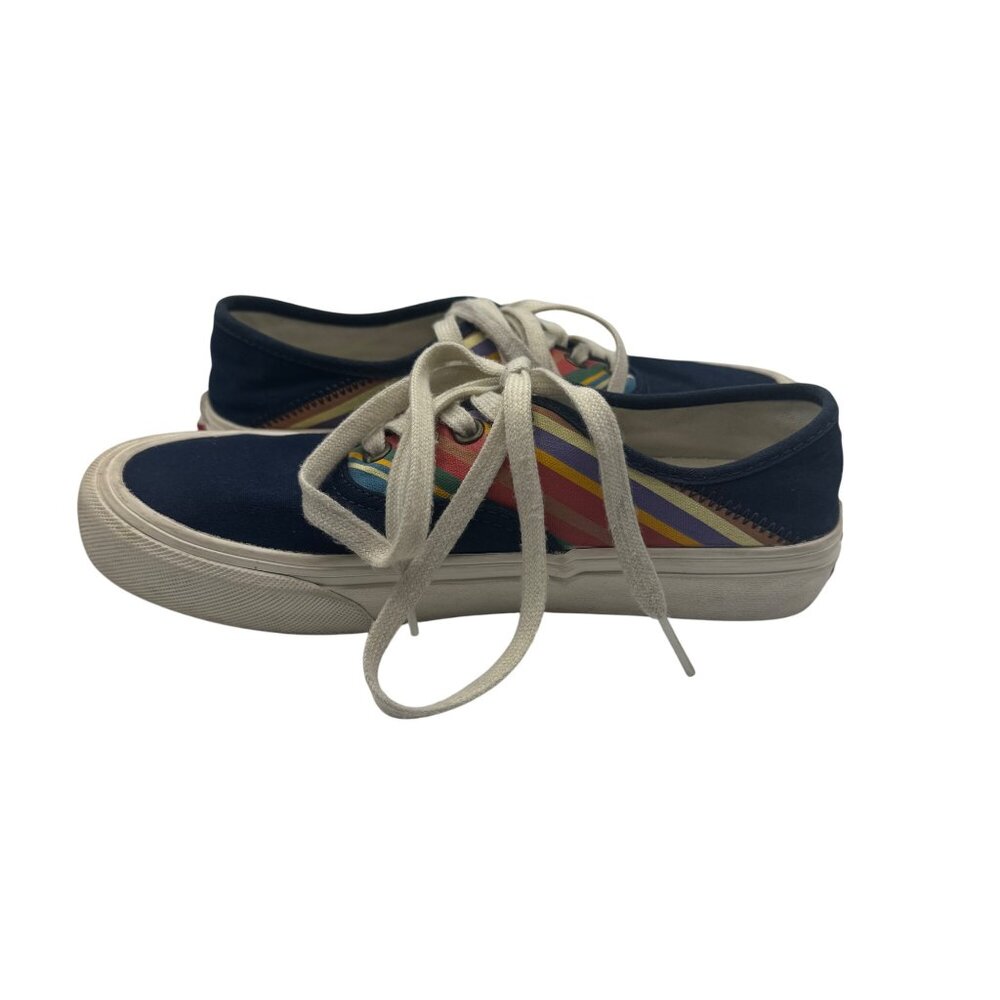 Vans Womens UltraCush Navy Canvas Shoes W/ Multicolor Stripes Size 5.5 US - Picture 8 of 9